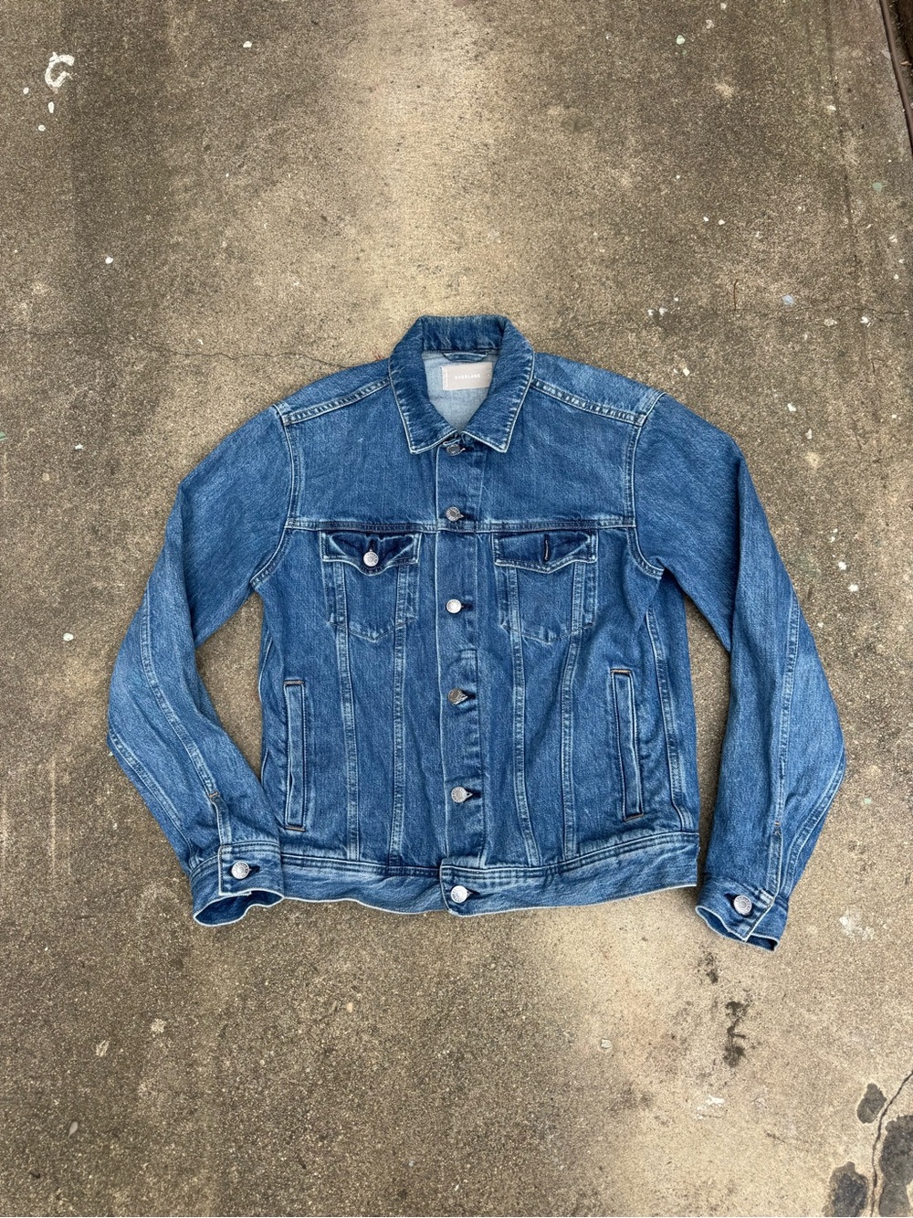 Everlane Denim Jacket Womens Small Blue Jean Trucker Jacket Cotton Classic